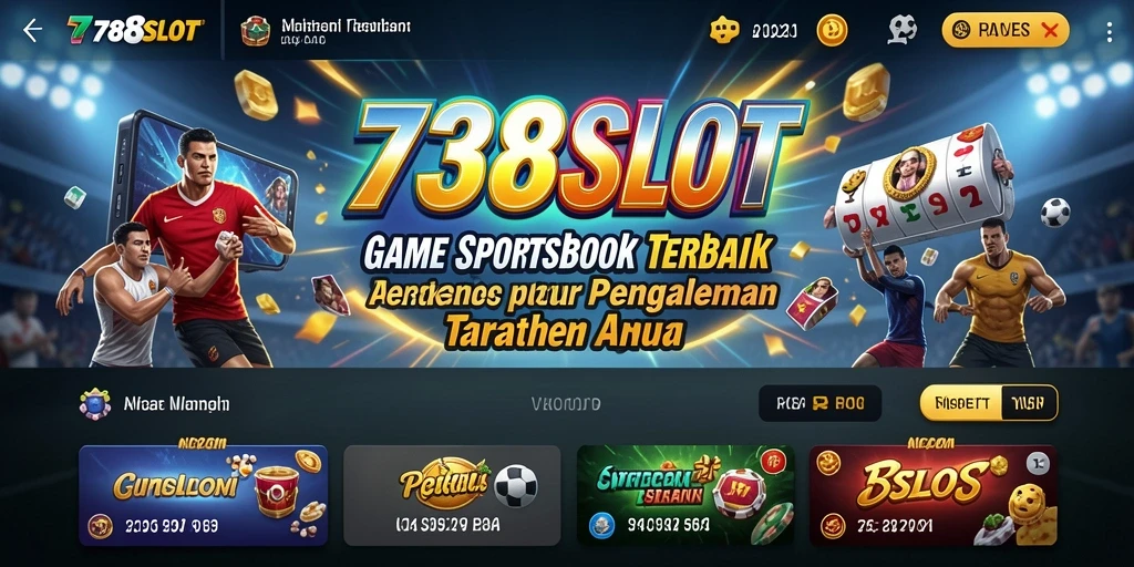 Screenshot menampilkan tampilan antarmuka taruhan olahraga 738SLOT.