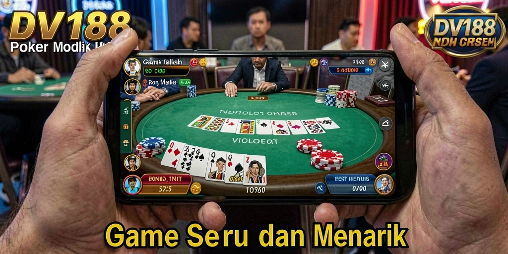 Tampilan menarik dari gameplay Poker di DV188.