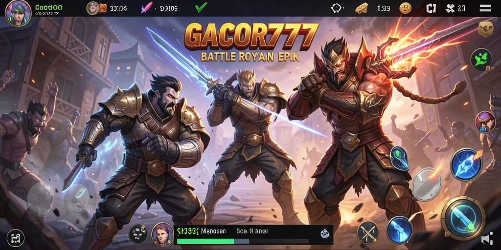 Tampilan gameplay mendebarkan di arena pertarungan GACOR777.