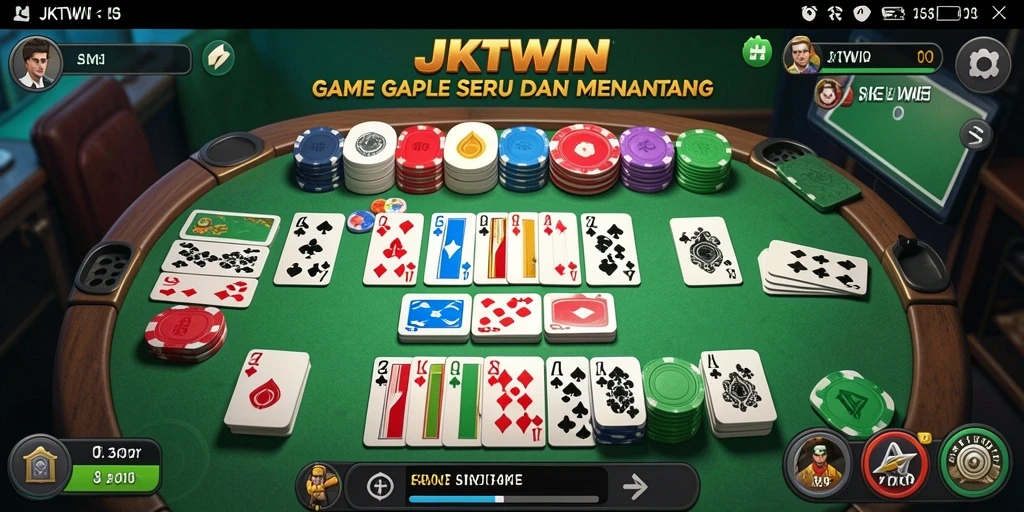 Tampilan gameplay seru dalam game Gaple JKTWIN.