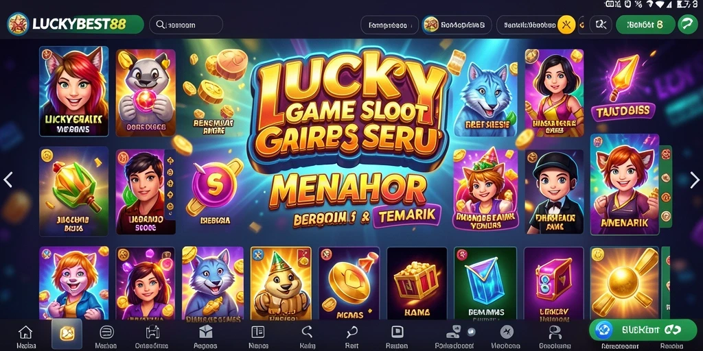 Tampilan menarik dari fitur permainan Slot di LUCKYBEST88.