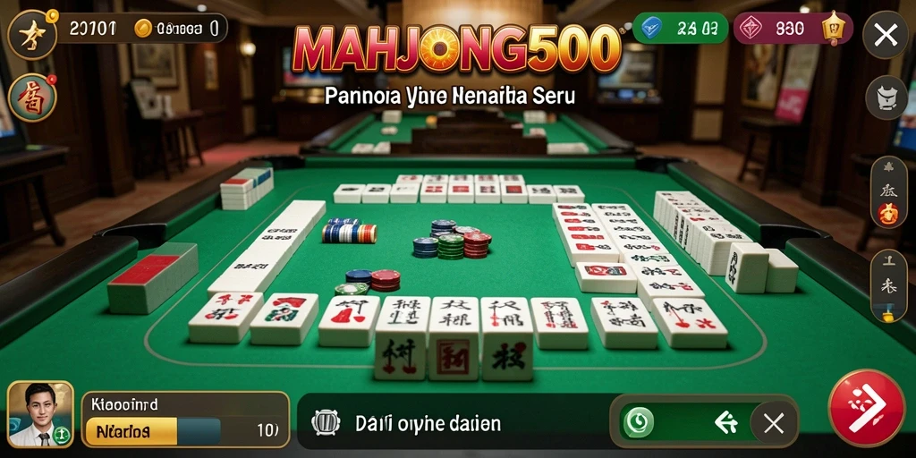 Gameplay seru MAHJONG500 dengan elemen strategi kasino.