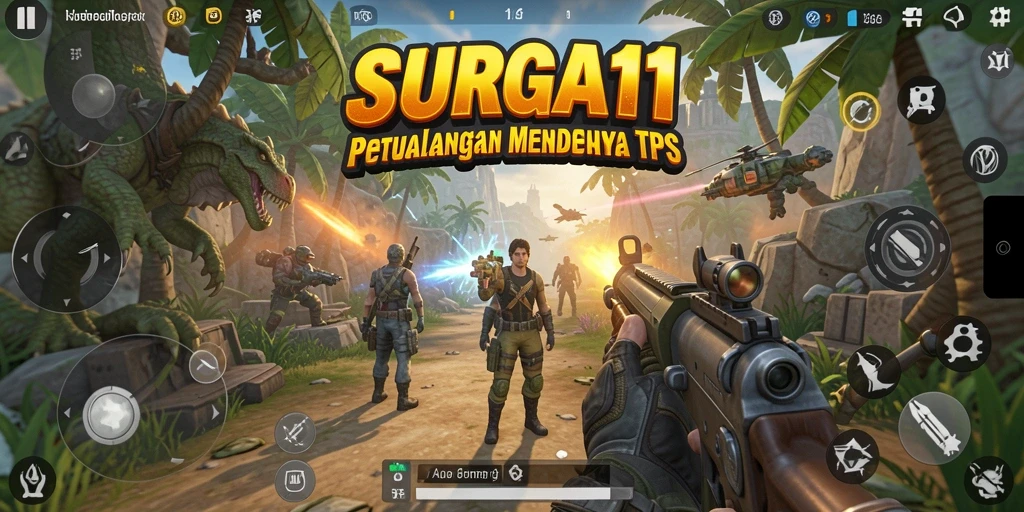 Tangkapan layar SURGA11 menampilkan aksi intens dalam permainan TPS yang mendebarkan.